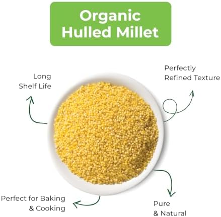 Quay Naturals Organic Hulled Millet, 2.5 lbs, USA Grown, Non-GMO, Gluten-Free, Whole Grain, Easy to Digest, Vegan-Friendly