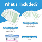 Beauty7 Men Wax Strips for Body, Ready to Use Waxing Strips, Facial Hair Removal Wax, Legs Arms Chest At Home Waxing Kit, 36 Waxing Strip 4 Calming Oil Wipes