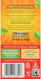 Twinings Decaffeinated English Breakfast Individually Wrapped Bags, 20 Count (Pack of 1), Flavourful & Robust, Enjoy Hot or Iced, 20 Teabags