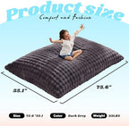 Hobestluk 3 in 1 Bean Bag Chair Giant Bean Bag Chairs for Adults with Bubble Cover Convertible Bean Bag Floor Cushion with Machine Washable Cover for Living Room (Bubble Dark Grey)
