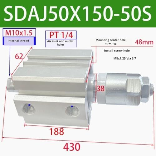 Cylinder Adjustable Stroke with Magnet SDAJ50X150-50S