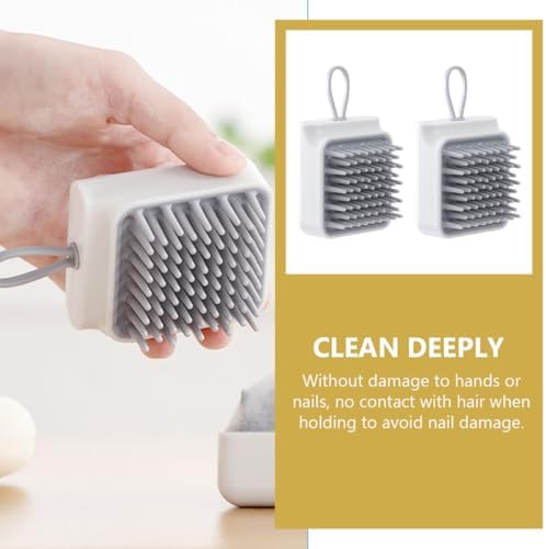 MAGICLULU Handheld Shampoo Brush and Scalp Massager 2pcs Gray Hair Scalp Cleaning Massage Comb for Women Wet Dry Use for Dandruff Removal
