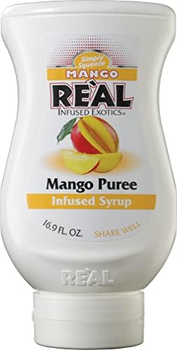 Mango Reàl Infused Exotics, Mango Puree Infused Syrup, 16.9 FL OZ Squeezable Bottle (Pack of 3)