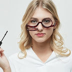 Aisi Magnifying Makeup Glasses Eye Make Up Spectacles Flip Down Lens Folding Cosmetic Glasses for Women