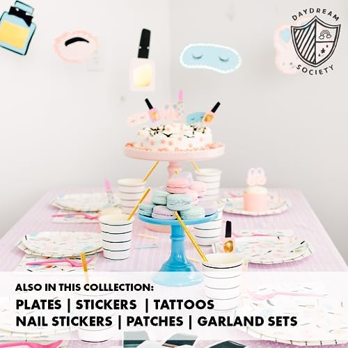 Daydream Society Sweet Dreams - Large Paper Napkins - Party Napkins with Spa & Slumber Party Designs - Pack of 16 Dinner Napkins - Decorations For Girls Birthdays, Slumber Parties, and Pamper Parties