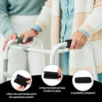 2 Pack Walker Handle Cushions Soft Comfortable Walker Grip Pads Universal Non Slip Rollator Crutch Handle Covers Rolling Wheelchair Grippers Mobility Aid Accessory for Elderly (Black)