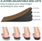 Adjustable Heel Lift Inserts for Shoes - Bukihome Orthopedic Shoe Lift for Uneven Legs 4 Layers Height Increase Insole for Heel Pain,Heel Spur,Achilles Tendonitis,(M,Women 9-11.5/Men 7-9.5),2 Pairs