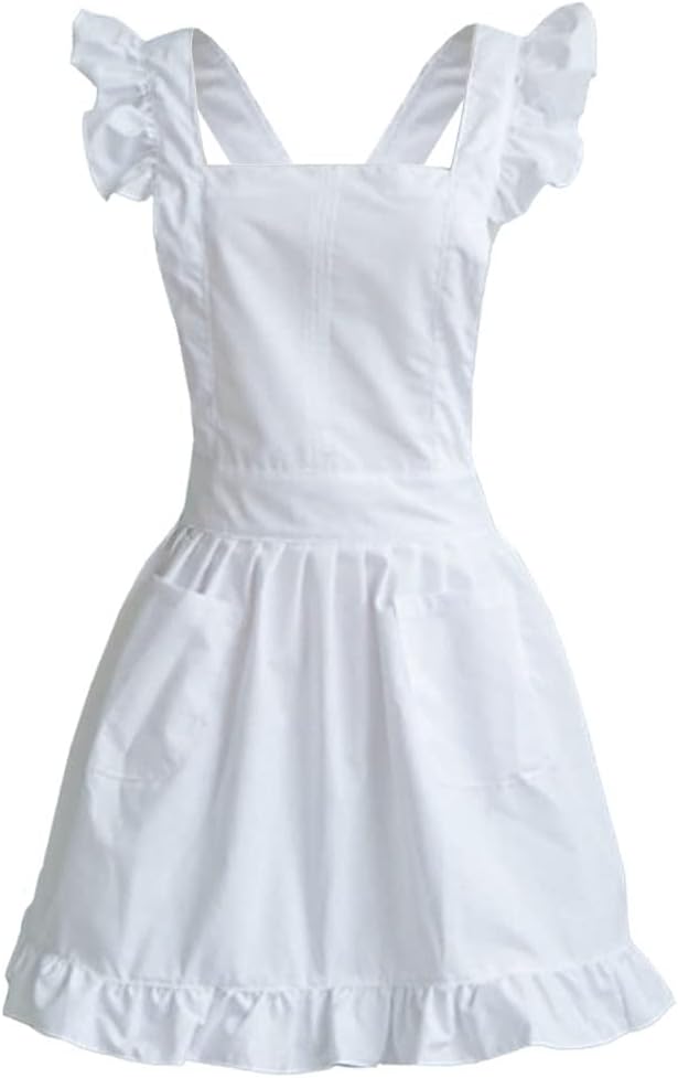 Petite Maid Ruffle Retro Apron Kitchen Cooking Cleaning Fancy Dress Cosplay Costume
