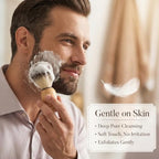 8 Pcs Men Shaving Brush for Wet Shave, Professional Salon Tools Comfortable Wood Handle Hand Crafted Shaving Brush Soft Bristle Shave Brushes Handmade Nylon Hair Brushes for Bearded Man