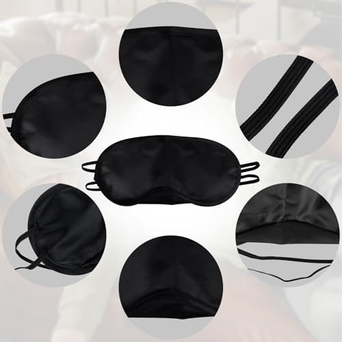 4 Pcs Blindfold, Black Eye Mask, Eye Masks for Sleep, Nose Pad and Adjustable Strap Blindfold, Game Sleeping for Everyone Travel Nap Sleeping