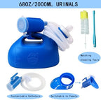 2000ML Portable Urinal for Men and Women, Spill Proof Urine Bottles for Men, Thick Large Pee Bottle with Long Tube and Lid, for Hospital Car Home Toilet Travel Camping (Blue)