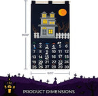 Countdown to Halloween Advent Calendar for use at Home, School, Classroom, Office for use on Door or Wall with 30 Detachable Pieces for Many Years of Holiday Fun.