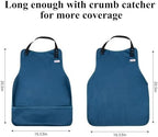 3 Pack Adult Bibs Washable Clothing Protector with Crumb Catcher, Adjustable Reusable Waterproof Large Feeding Adult Bib