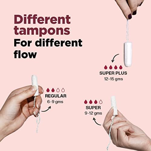 Pee Safe Biodegradable 100% Organic Cotton Tampons Super (Pack of 16) for Light to Medium Flow | Non-Applicator | Free of Chlorine Bleach & Dyes