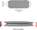 Exfoliating Back Scrubber for Shower with Handles, Double-Sided Body Scrub Towel, Stretchable Extra Long Deep Cleaning Bath Cloth for Women and Men (Grey)