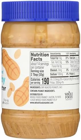 365 by Whole Foods Market, Peanut Butter Crunchy, Stir and Enjoy, 16 Ounce