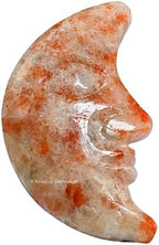 Amazing Gemstone Sunstone Crystals and Stones Crescent Moon - 1" Mini Crystals Pocket Stones and Gem Stones for Decor, Meditation, DIY Crescent Moon Necklace Crystals and Healing Stones