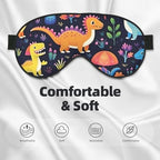 Sleep Eye Mask Cute Dinosaur Jungle Floral Sleep Mask for Women Men Comfortable Eye Mask with Adjustable Strap Soft Eye Cover Blindfold for Travel Yoga Nap Shift Work
