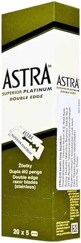 The Shave Factory Premium Shaving Set - Astra Platinum Double Edge Safety Razor Blades (100)