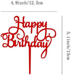 Red Happy Birthday Cake Topper Birthday Party Decorations Supplies