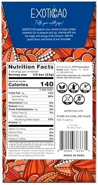 EXOTICCAO 8 Pack Cacao Nibs & Pink Salt Organic Dark Chocolate Bars|Cane Sugar|Gluten-Free, Vegan, Non GMO,Dairy free, Soy Free|70% Cacao|2.47 oz Each