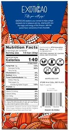 EXOTICCAO 8 Pack Cacao Nibs & Pink Salt Organic Dark Chocolate Bars|Cane Sugar|Gluten-Free, Vegan, Non GMO,Dairy free, Soy Free|70% Cacao|2.47 oz Each