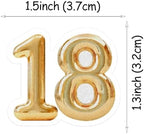 50 PCS Edible 18th Birthday Cupcake Toppers Gold Wafer Paper Sweet 18 Hello 18 Cake Toppers Edible 18th Birthday Party Decorations for 18 Years Theme Eighteen Party Cake Decorations Supplies