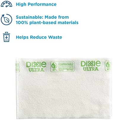 Georgia-Pacific Dixie Ultra F700 Flax Disposable Foodservice Towel by GP PRO (Georgia-Pacific); Environmentally Friendly; White and Green Stripe; 29651; 150 Wipes Per Box; 1 Box Per Case