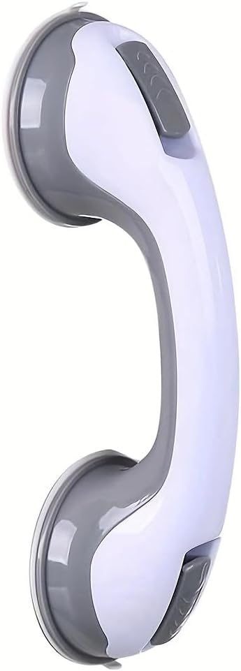 Suction Cup Shower Grab Bar, Safety Handle Support for Bathroom (1, Grayish-White)
