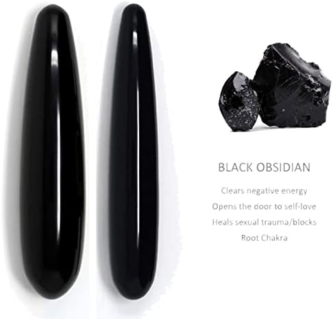 18CM Natural Black Obsidian Yoni Wands Gemstone Crafts Wand Massage Stone Ornament Jade Wand,Small
