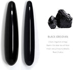 18CM Natural Black Obsidian Yoni Wands Gemstone Crafts Wand Massage Stone Ornament Jade Wand,Small