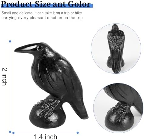 Natural Black Obsidian Raven Figurines,2 Inch Healing Crystal Animal Statues,Lucky Guardian Pocket Crow Figurines as Women’s Gifts,Raven Statues for Office Home Decor and Ornament.