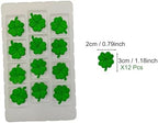 Edible 12pcs Green Shamrock Sugar cake decorations, cupcake toppers, perfect Clover Icing Cookies decro for St. Patrick's Day Birthday Halloween Thanksgiving Christmas party Team Dinner