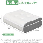 baibu Leg Elevation Pillow, Dual-Layer Foam Wedge for Legs and Knee Support, Feet Elevation Pillow for Sleeping, Blood Circulation & Swelling Relief, White