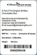 Ghasitaram Gifts Diwali Gifts Diwali Chocolates - 5 Part Print English Brittles Chocolates Box