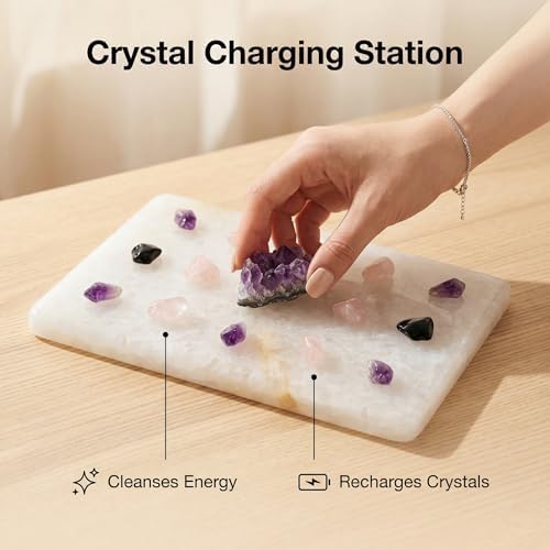 Natural White Quartz Cutting Board - 11.8" x 7.9" x 0.7" Translucent Stone Pastry Board for Baking & Chocolate, Elegant Quartz Cheese Plate & Serving Tray, Unique Housewarming Gift