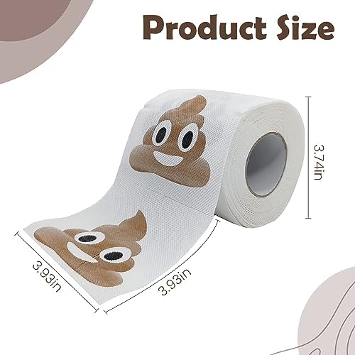 Poop Happy Birthday Decorations Gifts for Women Men Her Him, 3 Ply 150 Sheets Novelty Prank Toilet Paper Roll Tissue Papers, Custom Bathroom Decor Party Supplies Favor for Guest Friends Present