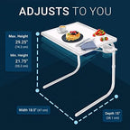 Table-Mate TV Tray Table | Portable Desk Folding Dinner Tray, Couch Table Trays for Eating Snack Food, Portable Laptop Desk, Bed Trays for Eating | Adjustable TV Trays with 3 Angles and Cup Holder