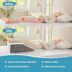 Nordjager Leg Pillow for Elevation & Support, 24"x22"x10" Memory Foam Cushion with Grey White Patterned Polyester Cover, Ideal for Improving Circulation & Relaxing Leg