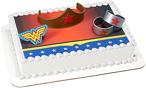 DecoPac 7222, Wonder Woman Strength and Power Cake Toppers, 3", count of 4