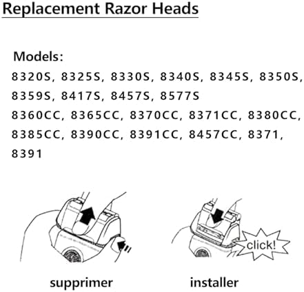 Series 8 Shaver Replacement Head Compatible with Braun Series 8 Replacement Blade, 83M for Braun S8 Replacement Head, Series 8 Wet&Dry Electric Razor Models 8340s 8350s 8370cc 2pack
