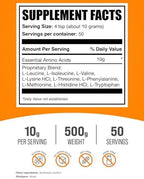 BulkSupplements.com Essential Amino Acids Powder - Essential Amino Acids Supplement, EAA Powder - Unflavored & Gluten Free, 10g per Serving, 500g (1.1 lbs) (Pack of 1)