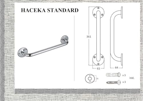 Haceka 1110840 Bath Grip Standard 30cm, Silver