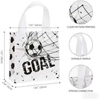 12 Pack Soccer Goodie Bags , Reusable Party Favors Bags for Kids with Handles, Soccer Theme Gift Bags for Birthday Party Decorations, Sports Events, Team Gifts, Snacks, Toys & Treats for Boys & Girls (2)