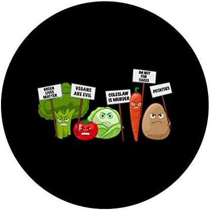 Funny Vegan Vegetables & Fruits Protesting Against Vegans PopSockets Swappable PopGrip