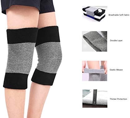FakeFace Winter Soft Thermal Knee Braces Leg Warmers Cozy Warm Skiing Cycling Camping Runing Arthritis Tendonitis Knee Pads Leg Sleeves Support Protector for Men Women