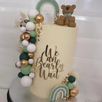We Can Bearly Wait Cake Topper,Bear Cake Decorations,We Can Bearly Wait Acrylic Mirror Cake Topper for Baby Shower Party Supplies,Gender Reveal Party Supplies