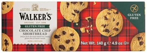 Walkers Gluten-Free Chocolate Chip Shortbread 4.9 oz each (1 Item Per Order) by Walkers Gluten-Free