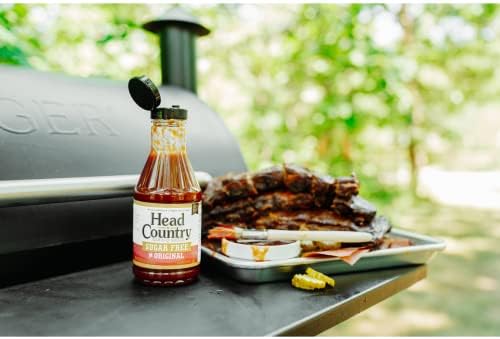 Head Country Sugar Free BBQ Sauce, Original | 17.5 Ounce | Sweet & Savory Championship Barbeque Sauce For Chicken, Pork, Ribs & Burgers