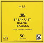 M&S Marks and Spencer, Breakfast Blend 80 Tea Bags (1 Pack) NEW - USA Stock